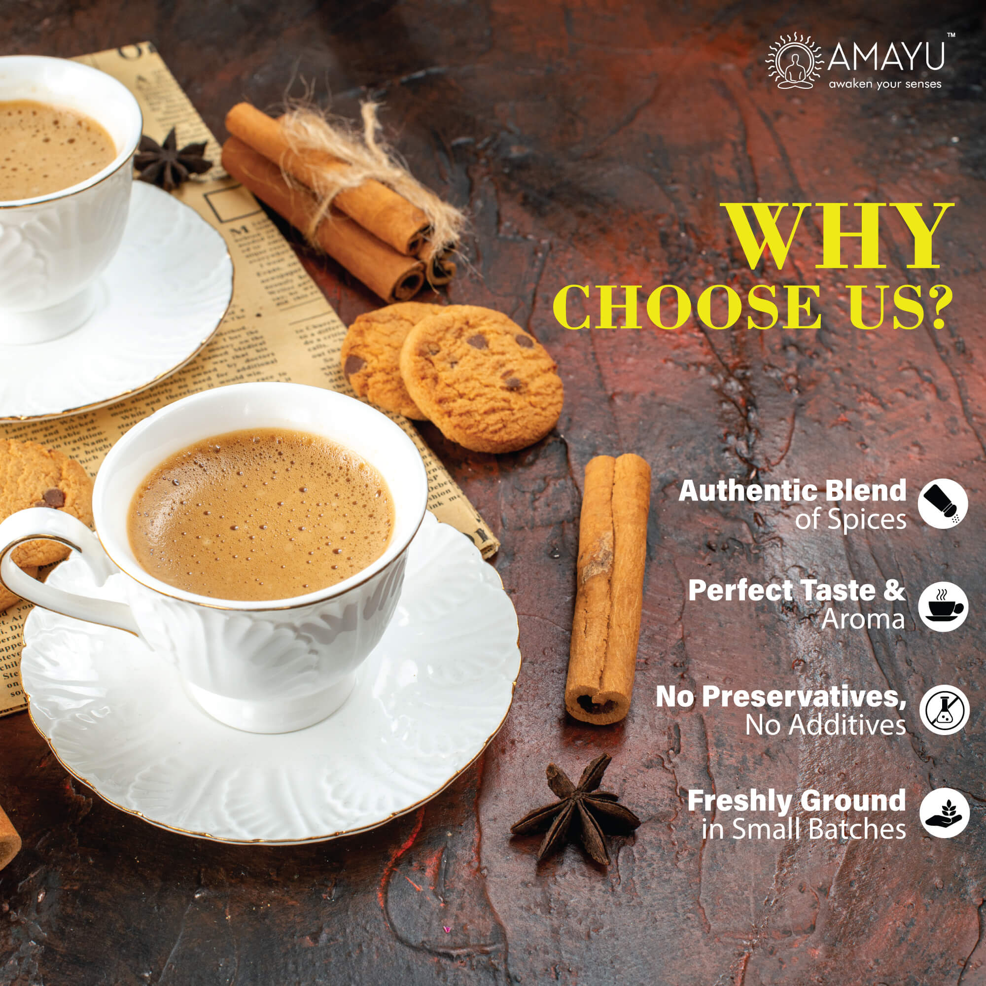 AMAYU Classic Chai Masala and Elaichi Chai Masala (Each 100g) - Image 5