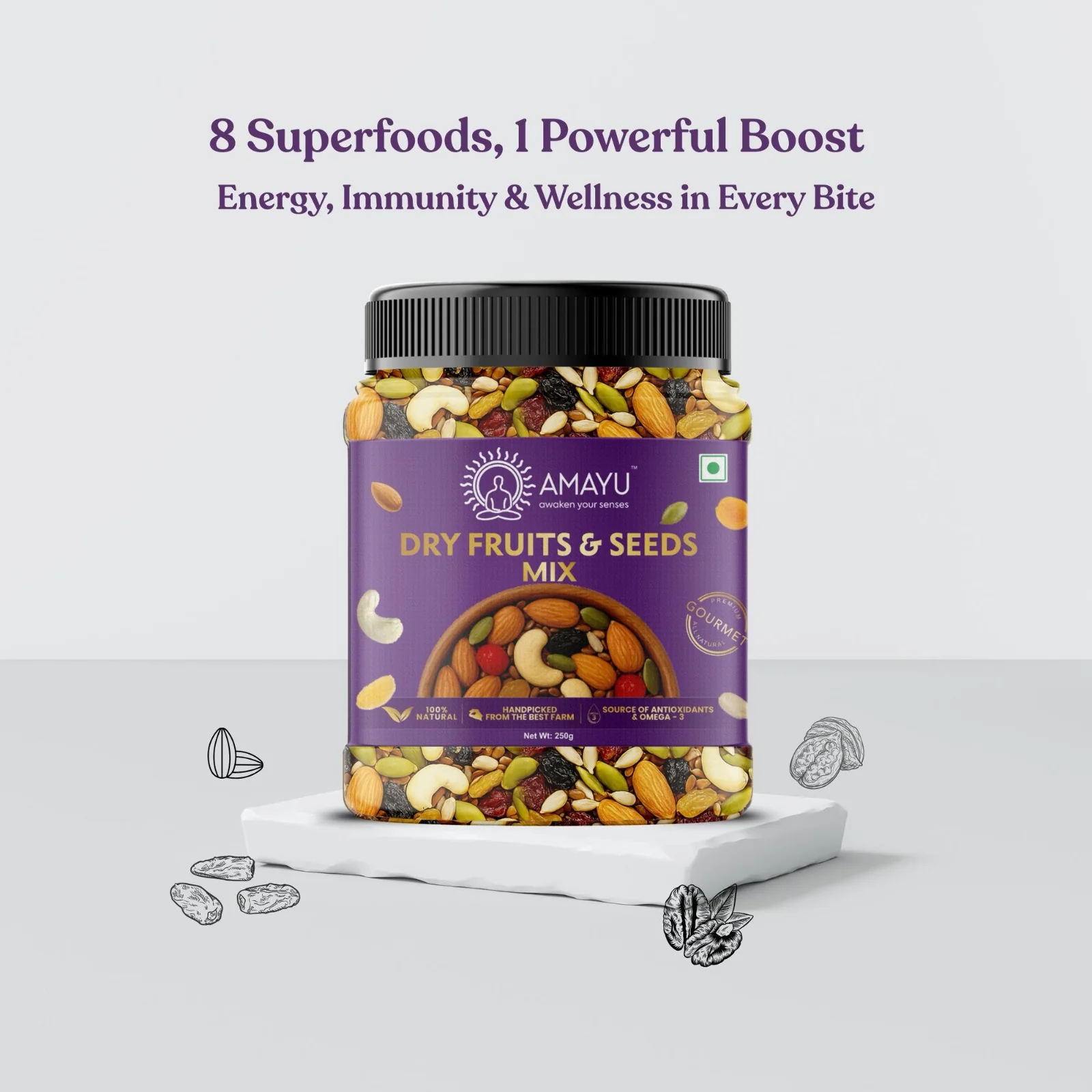 Amayu Dry Fruits & Seeds Mix (blinkit) - Image 3