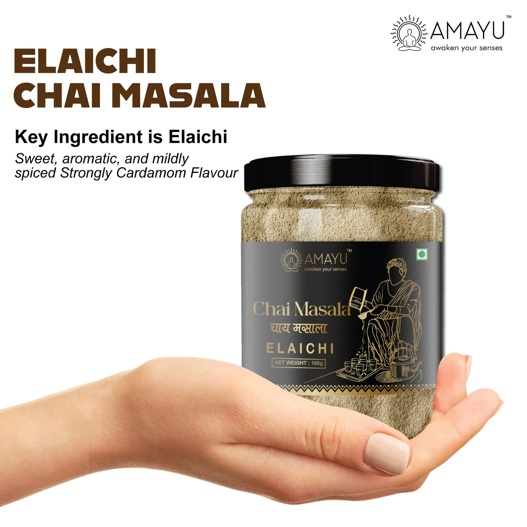 Amayu Original Kashmiri Mogra Kesar (0.5g) + Elaichi Chai Masala (100g) Combo - Image 6