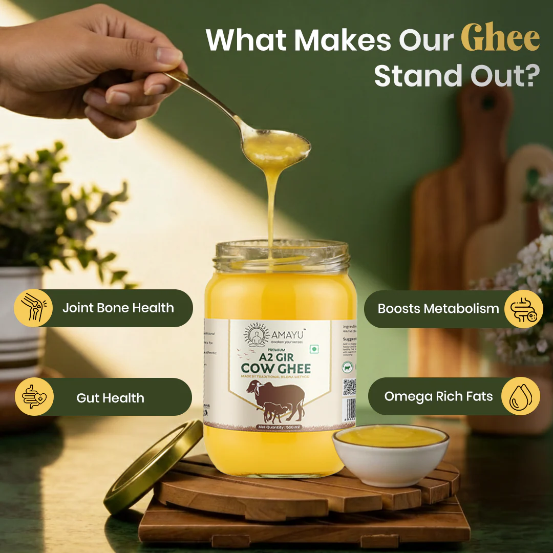 Amayu Premium A2 Gir Cow Ghee 500ML - Image 3