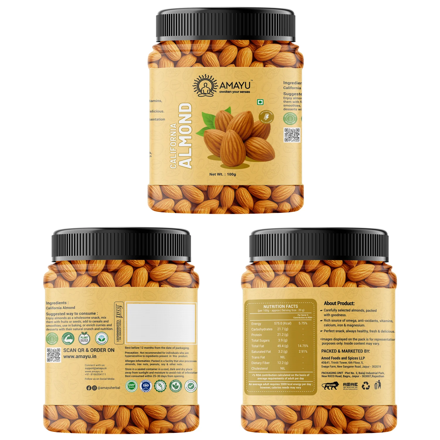 AMAYU Whole Cashews and California Almonds Combo - Image 7